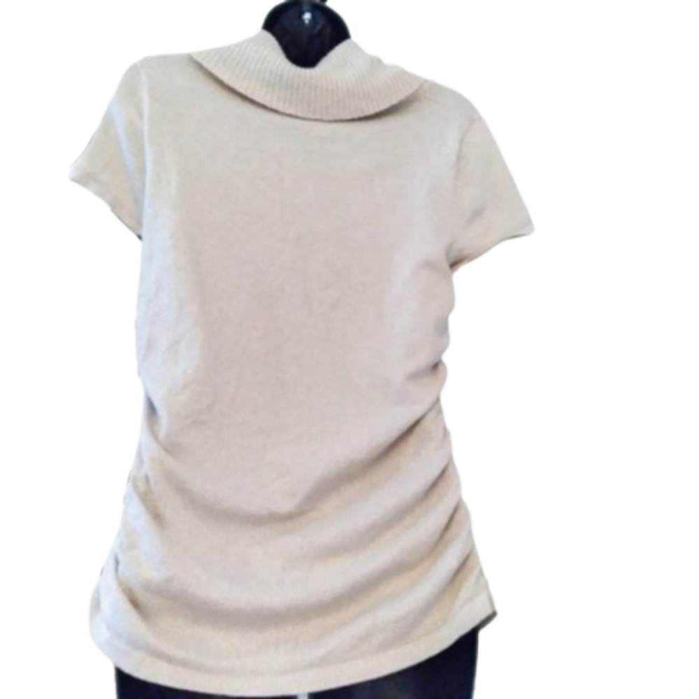 APT. 9 Metallic Cowl Neck Short Sleeve Ruched Sweater - Picture 7 of 14